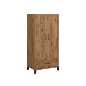 Hiko - Tall storage cabinet with teak doors and drawers