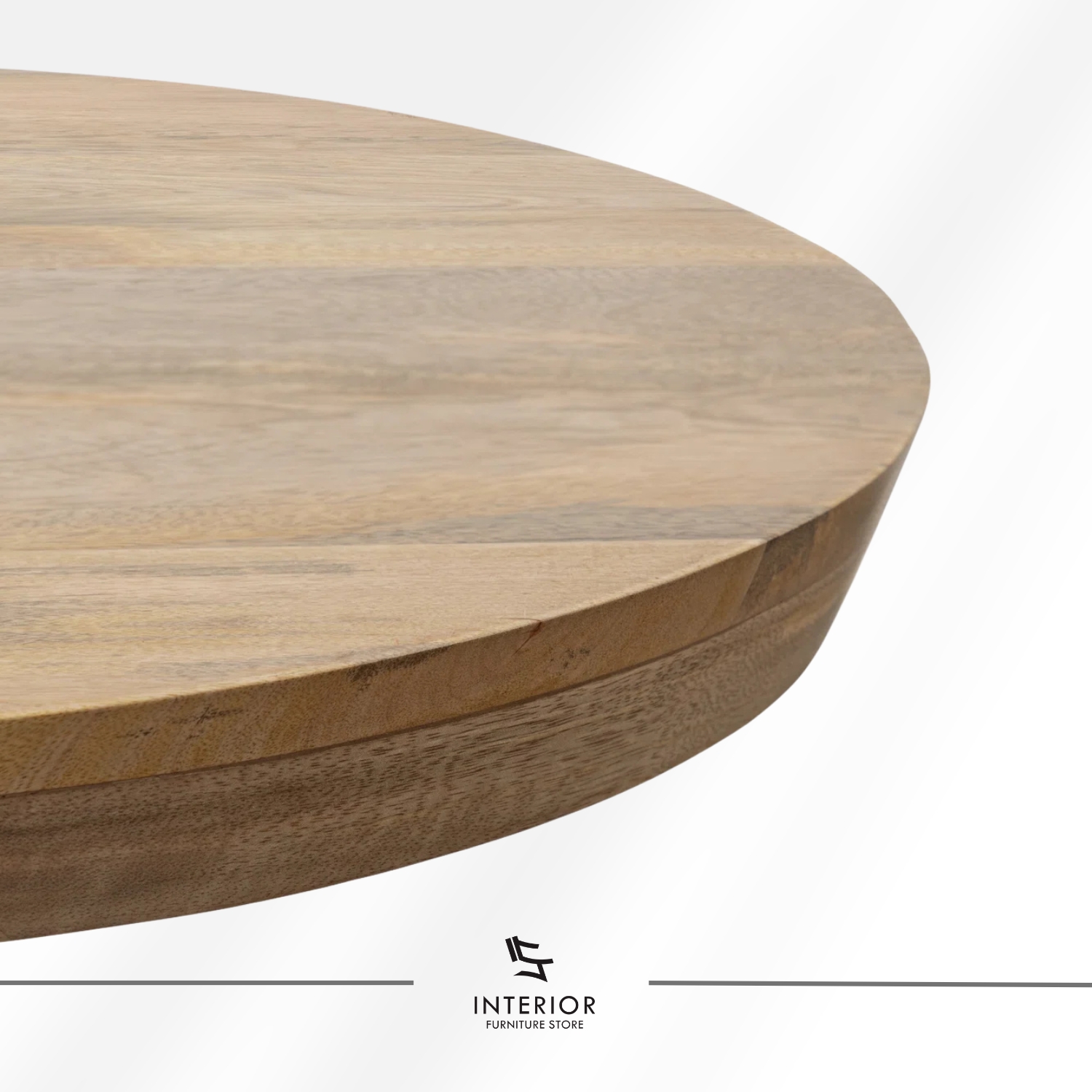 Oval solid wood coffee table with rounded edges and tapered legs, minimalist natural design