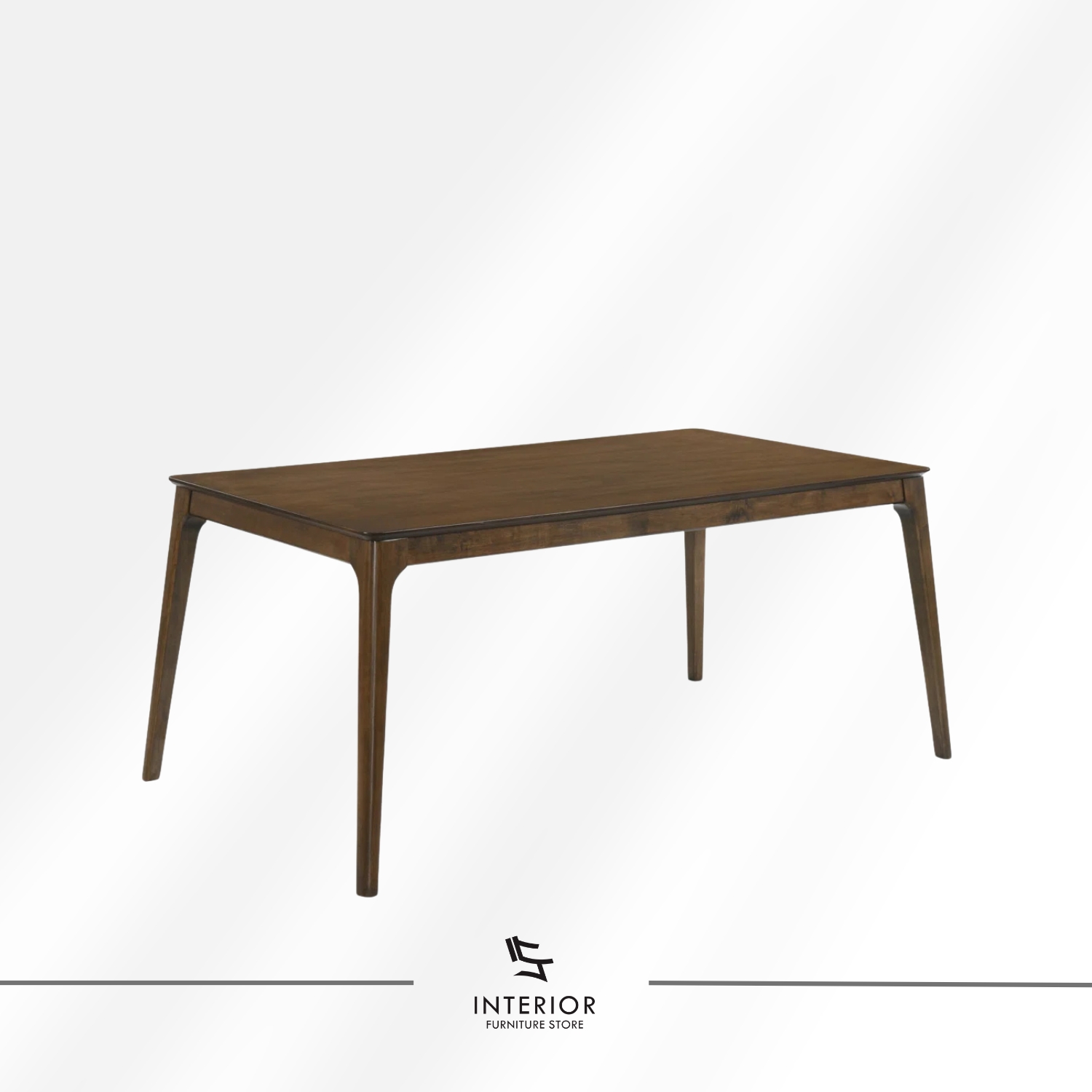 Solid wood dining table with refined edges and gently tapered legs, modern timeless design