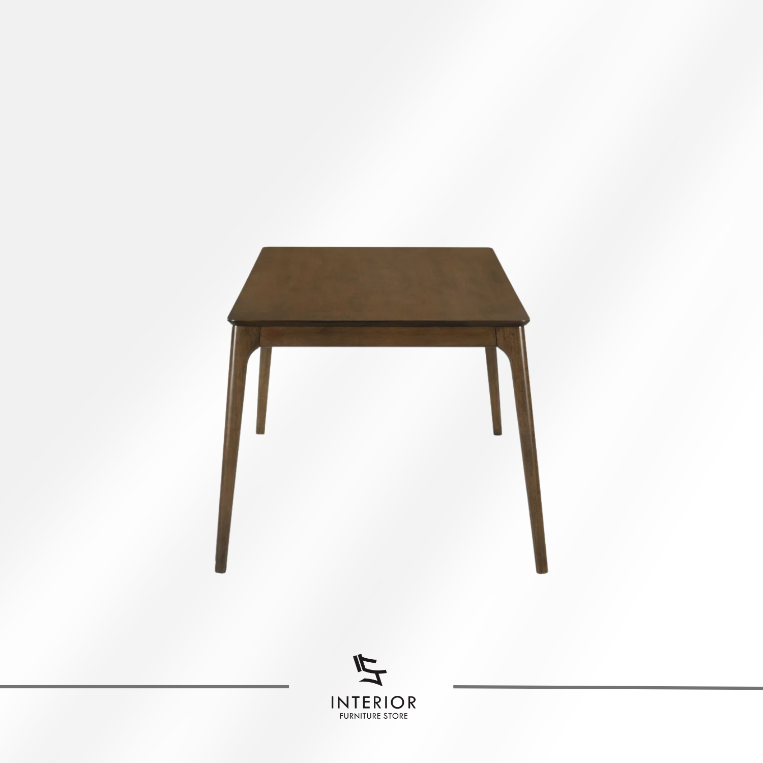 Solid wood dining table with refined edges and gently tapered legs, modern timeless design