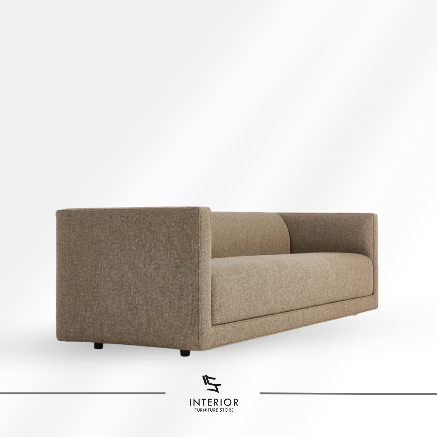Aswana modern minimalist upholstered sofa with clean box frame design for living room