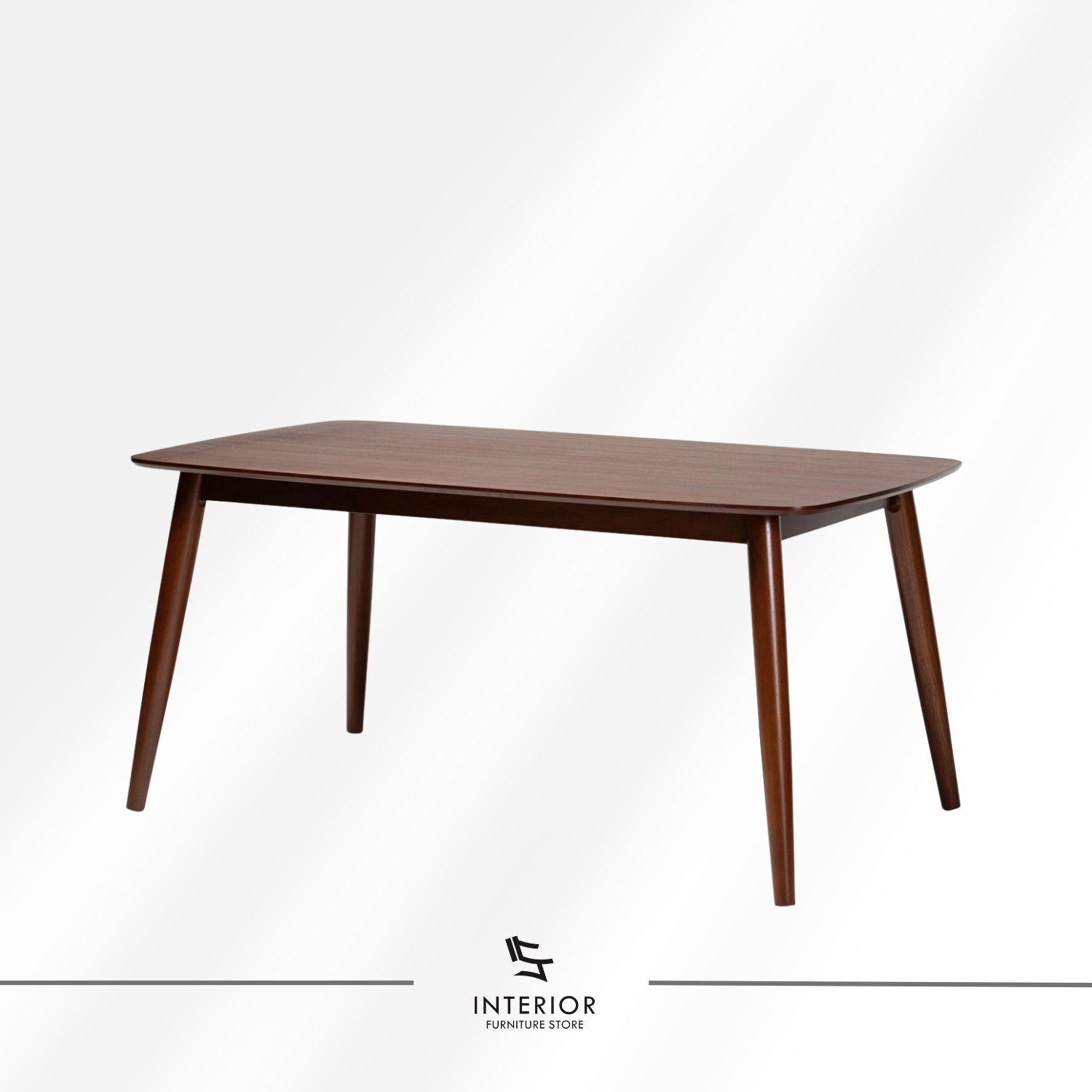 Bhana modern wooden dining table set with curved dining chairs