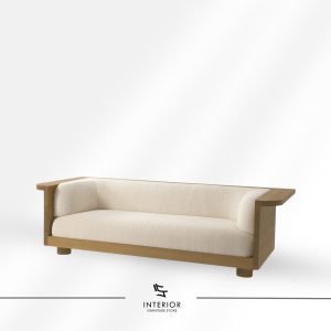 Kalista modern curved wooden frame sofa with upholstered seating