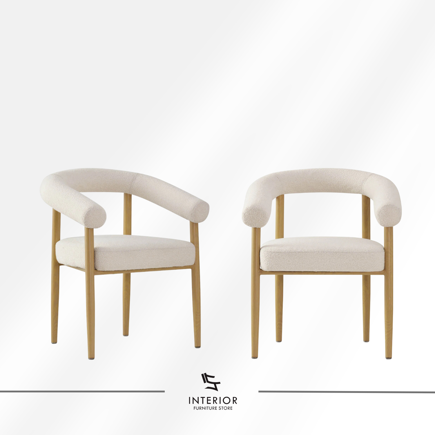 Lunara oval japandi dining table set with upholstered chairs