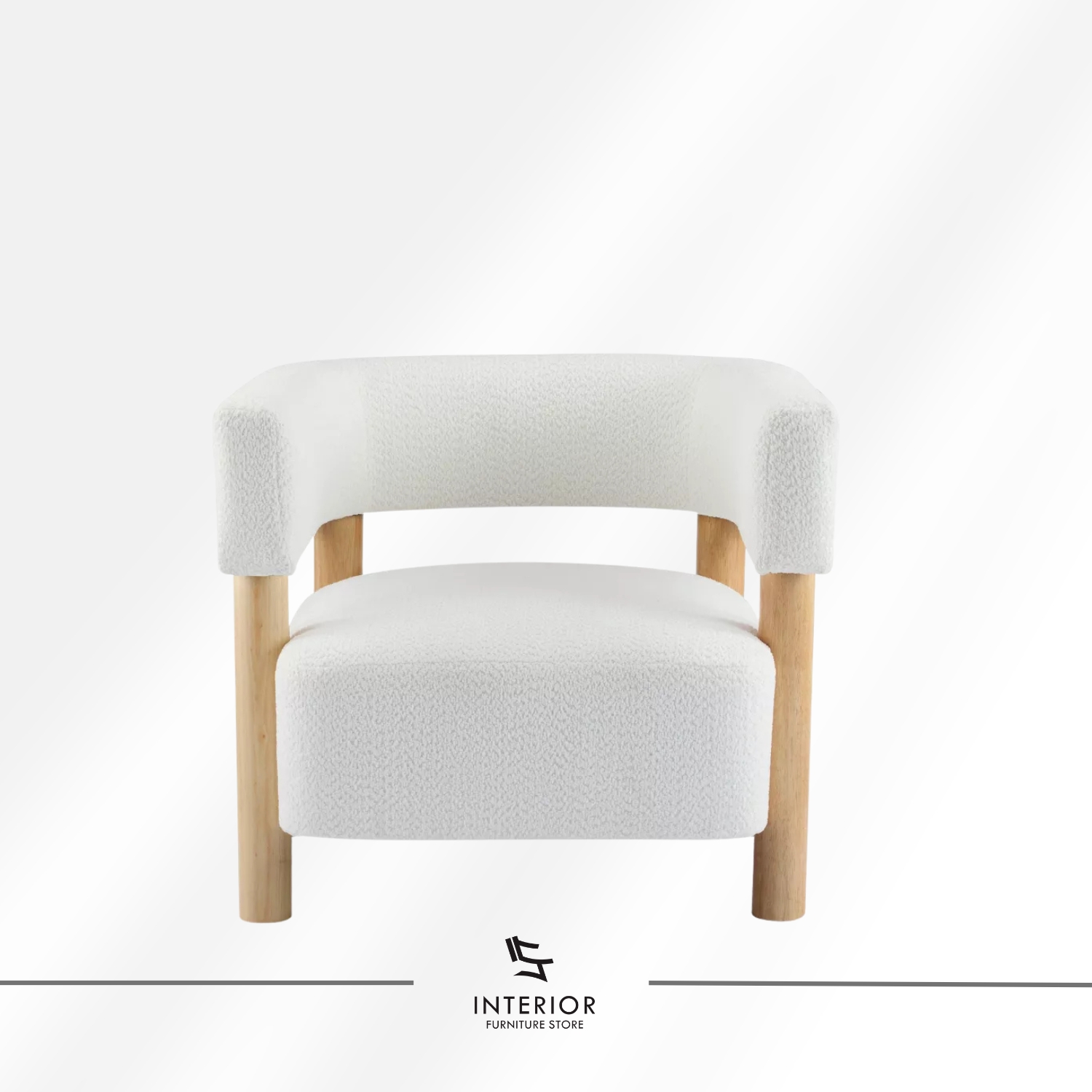 modern lounge chair with curved upholstered seat