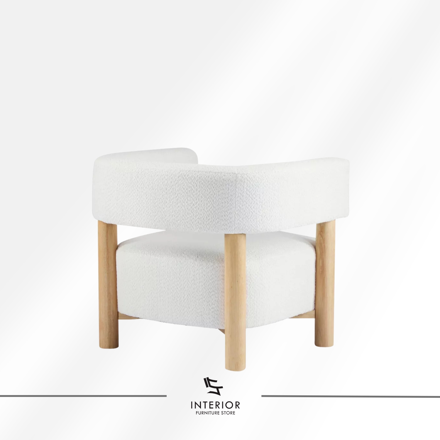 modern lounge chair with curved upholstered seat