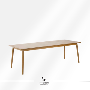 Ranika Scandinavian minimalist long dining table with natural wood finish