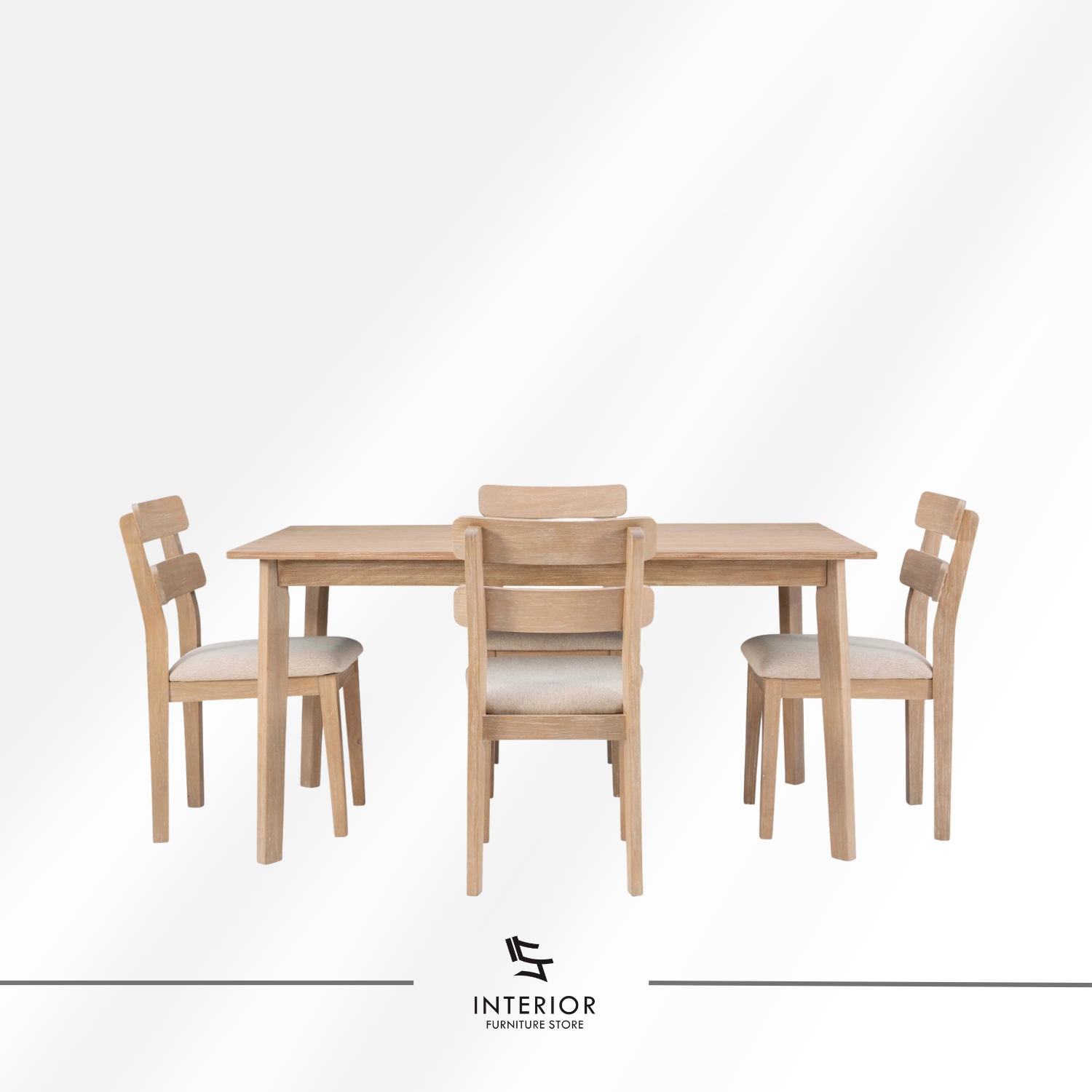 Sinaya modern wooden dining table set with upholstered dining chairs