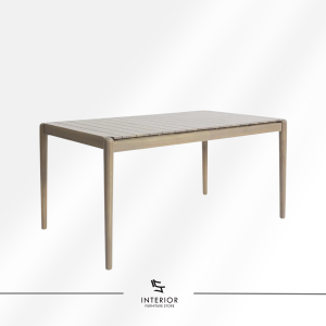 Sora wood slat dining table with minimalist natural wood design