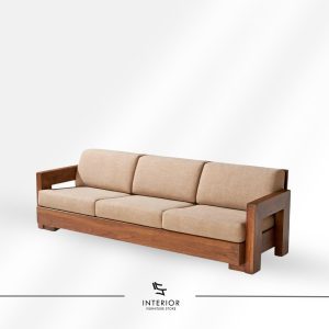Wiradana modern wooden frame lounge sofa with upholstered cushions