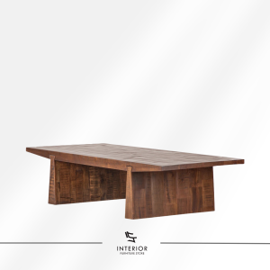 Adiwang rustic coffee table with rectangular tabletop and architectural base design