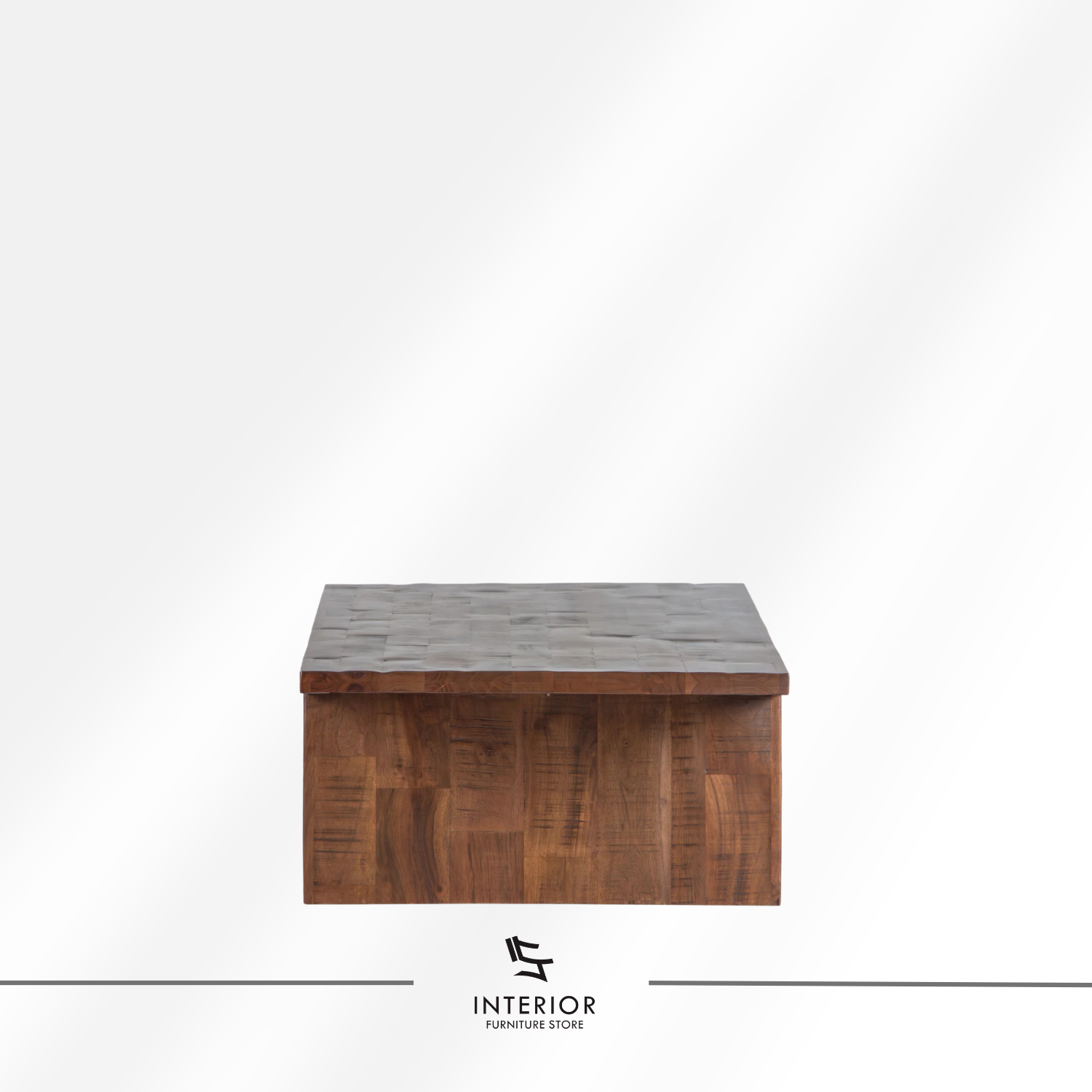 Adiwang rustic coffee table with rectangular tabletop and architectural base design