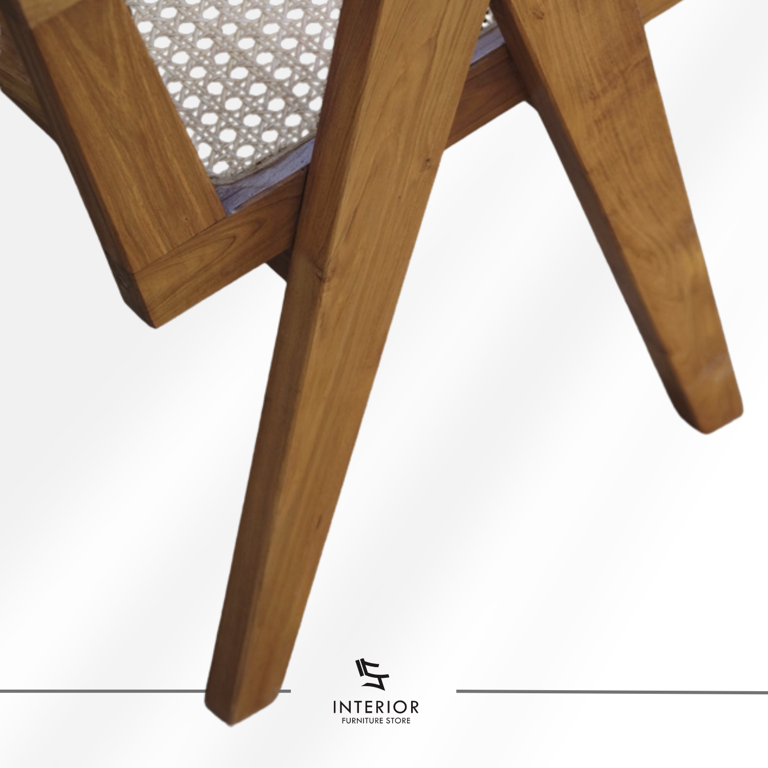 Aghandy rattan wooden armchair with woven cane backrest and seat