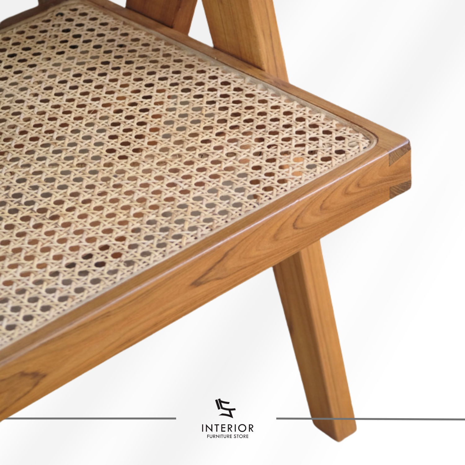 Aghandy rattan wooden armchair with woven cane backrest and seat