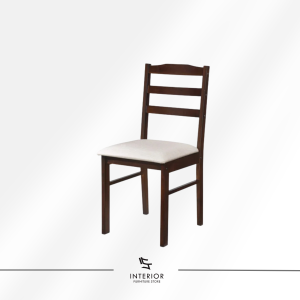 Alnari ladder back dining chair with upholstered seat and solid wood frame