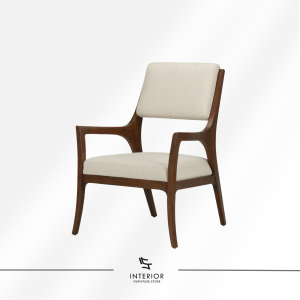 Anvaya upholstered arm chair with solid wood frame and padded seat