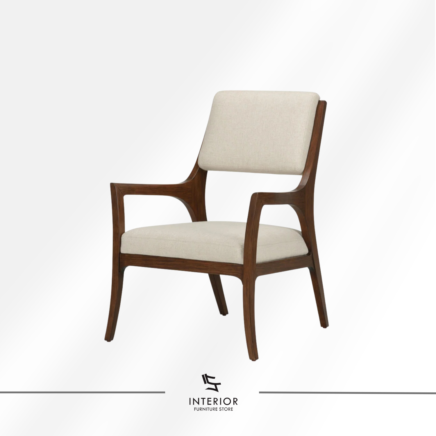 Anvaya upholstered arm chair with solid wood frame and padded seat