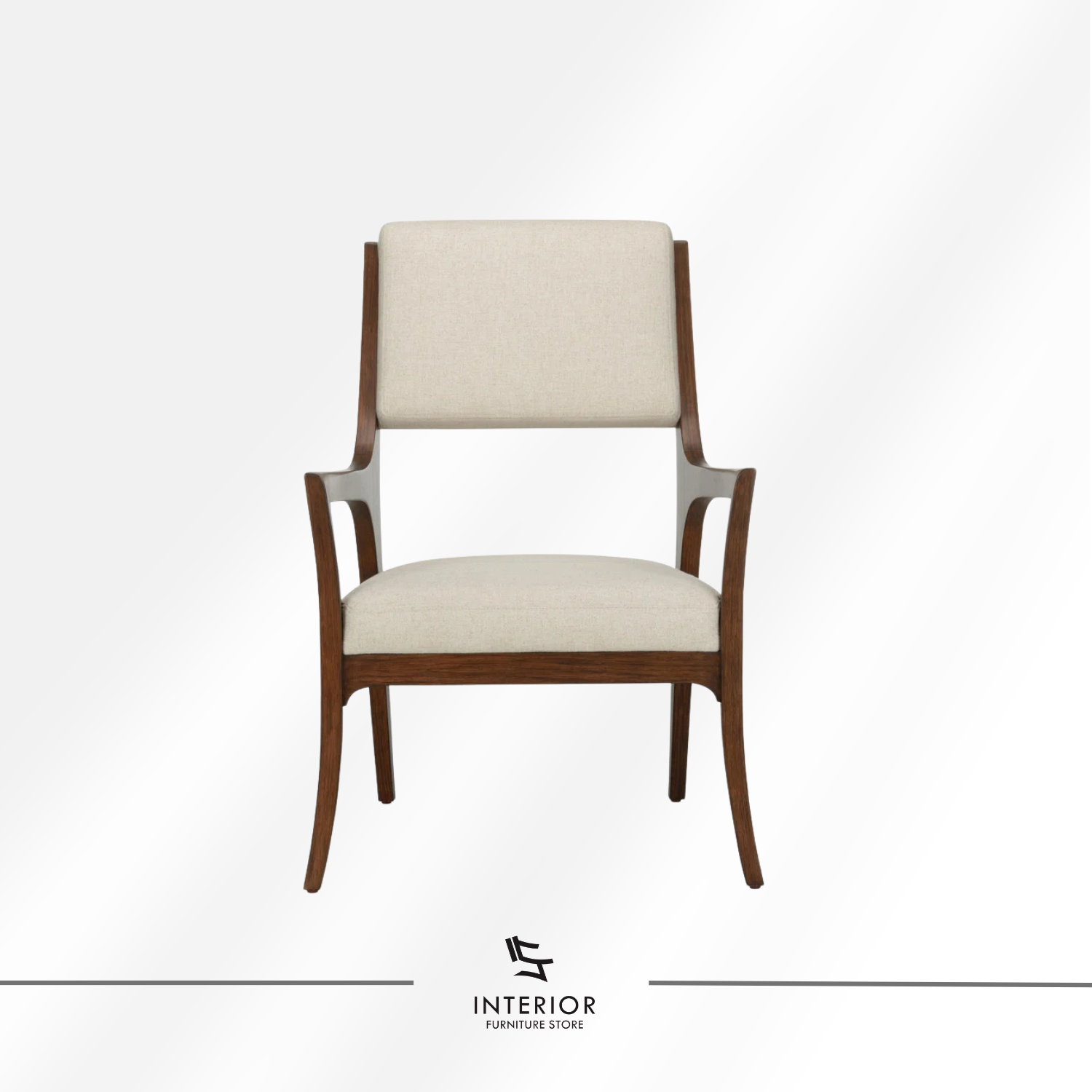 Anvaya upholstered arm chair with solid wood frame and padded seat