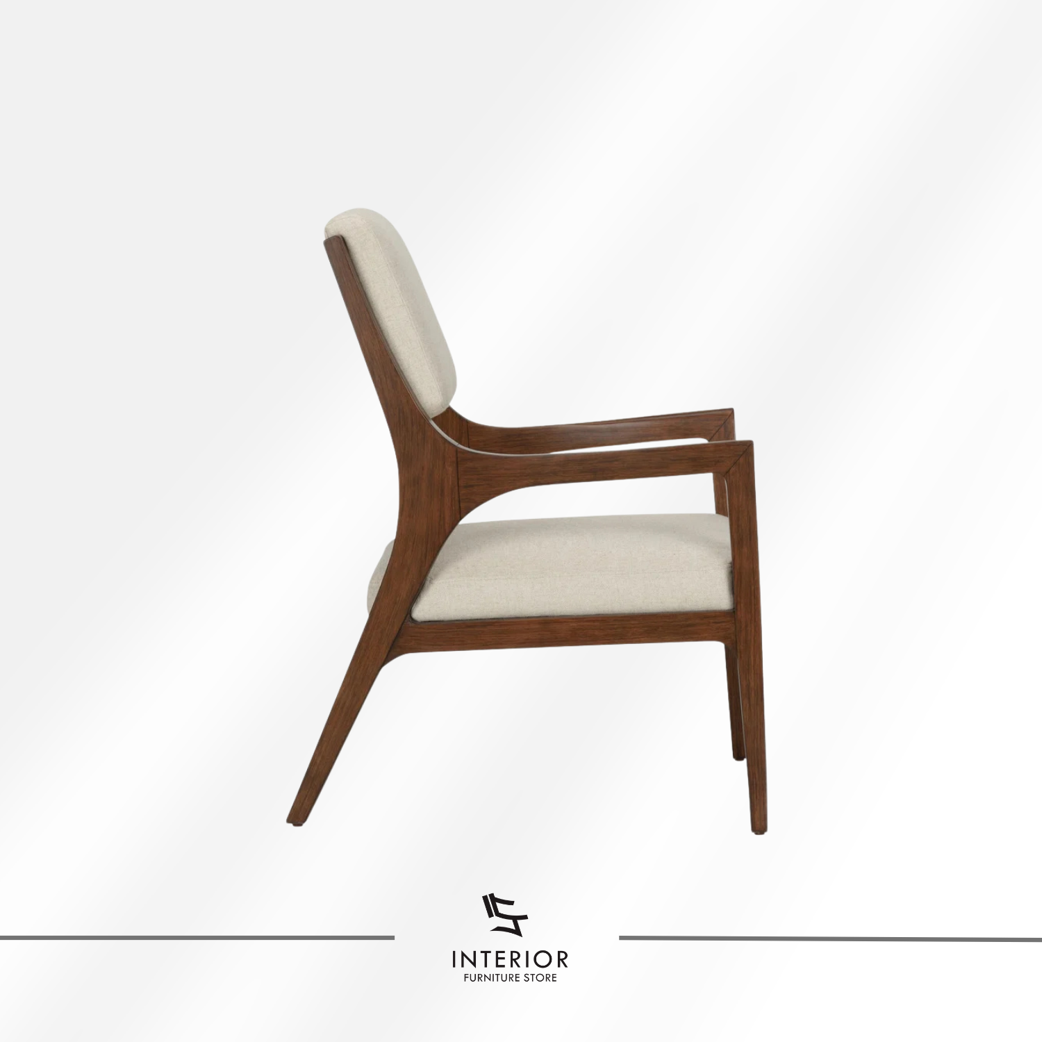 Anvaya upholstered arm chair with solid wood frame and padded seat