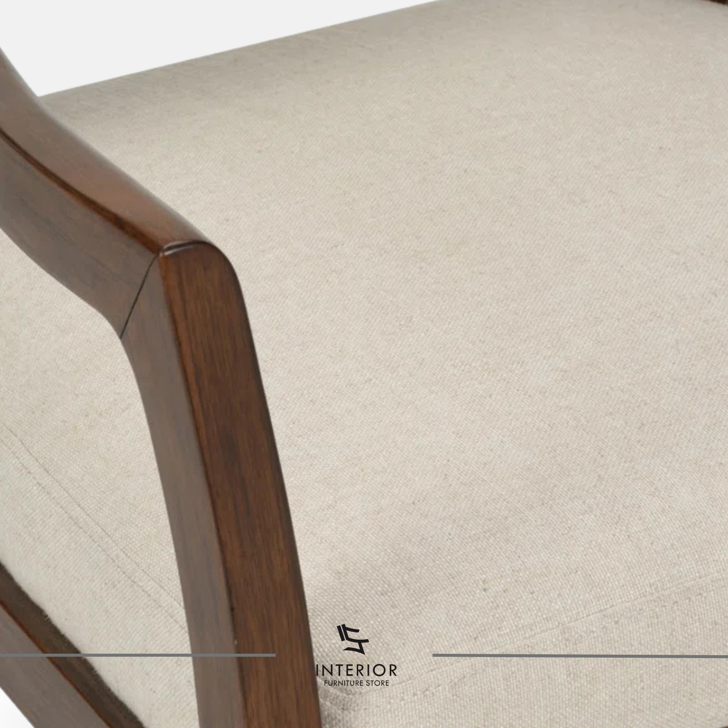 Anvaya upholstered arm chair with solid wood frame and padded seat