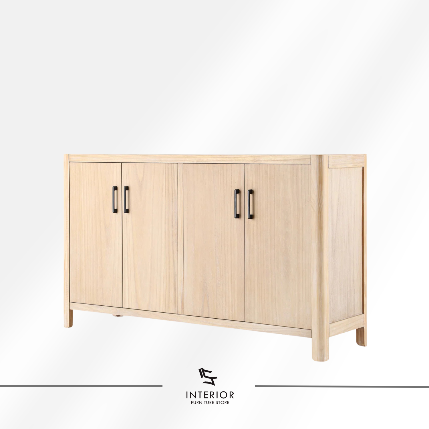 Arkanira wooden sideboard cabinet with four-door storage
