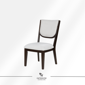 Ayana modern dining chair with upholstered backrest and solid wood frame