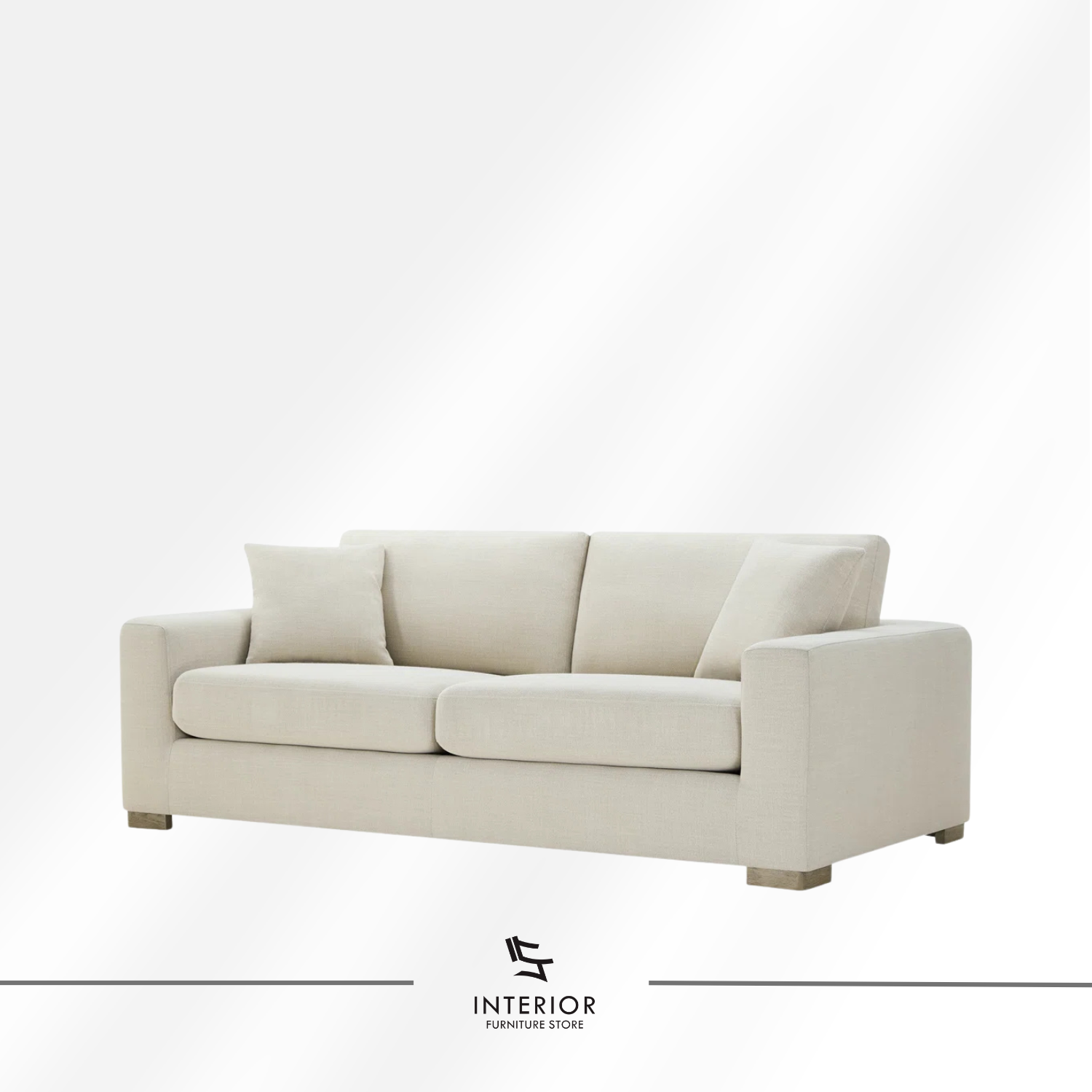 Candrani modern upholstered sofa with plush cushions and clean contemporary design