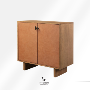 Darvika modern wooden storage cabinet with textured door panels