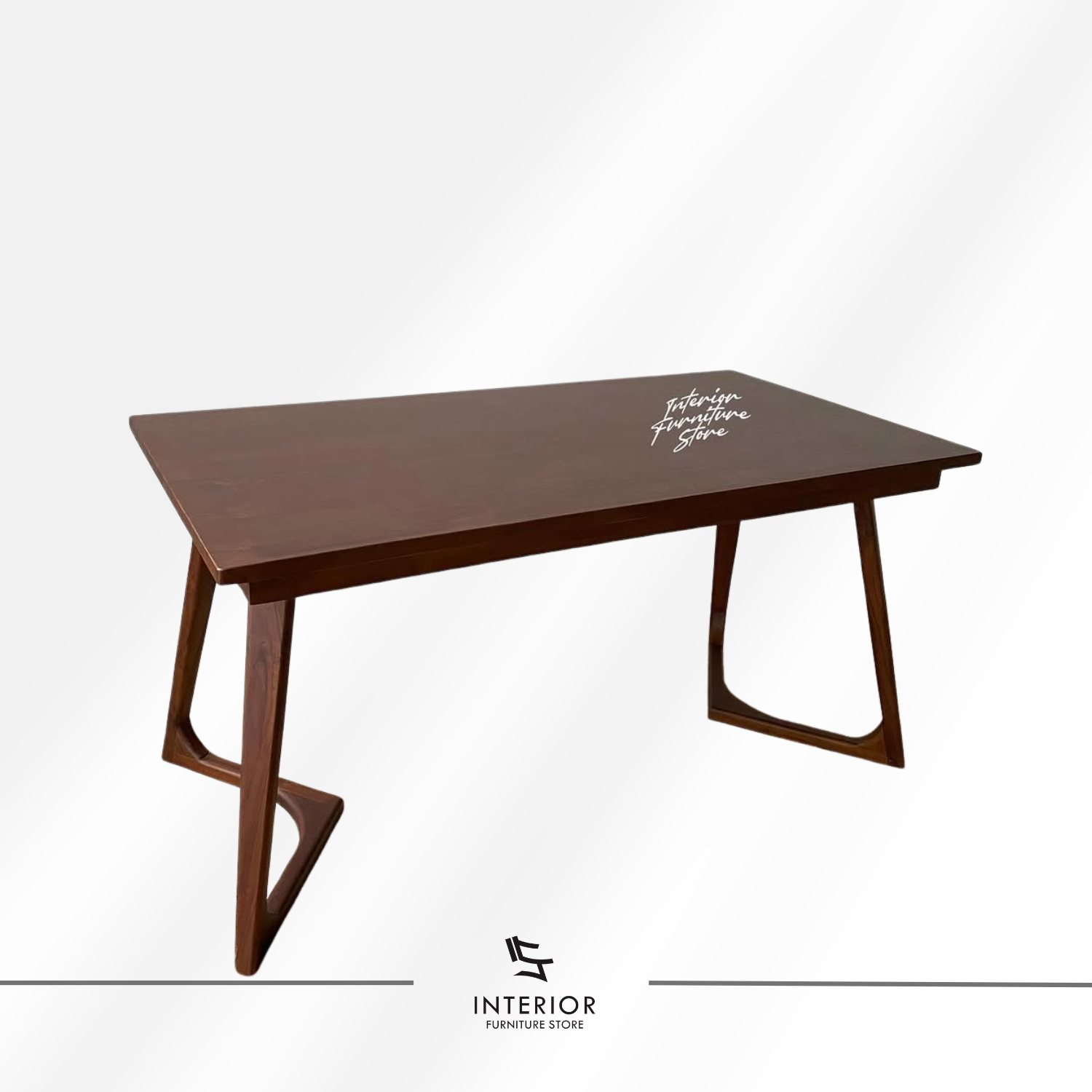 Hiroshima solid wood dining table set with four cushioned dining chairs
