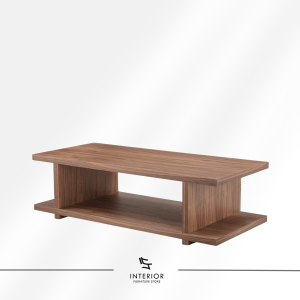 Kava open shelf coffee table with rectangular tabletop and integrated storage shelf