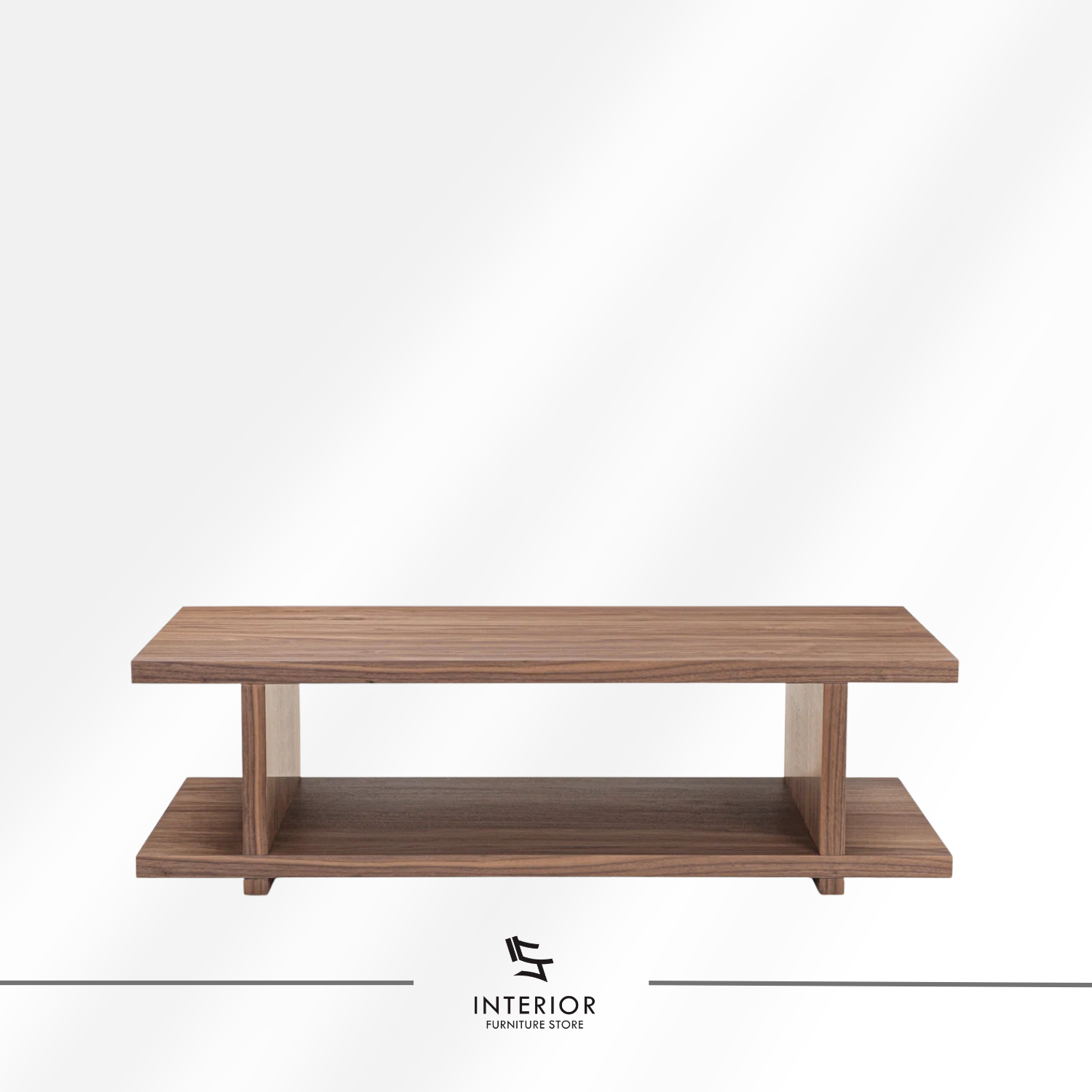 Kava open shelf coffee table with rectangular tabletop and integrated storage shelf