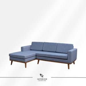 Lausina modern L shape sofa with chaise lounge and upholstered cushions