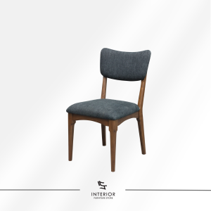 Nomi modern wooden dining chair with cushioned seat and curved backrest