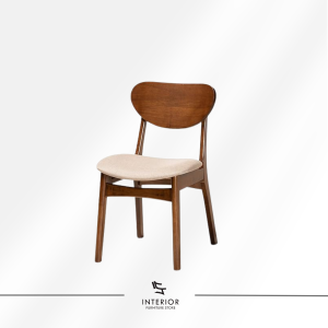 Ranka curved back dining chair with padded seat and solid wood frame