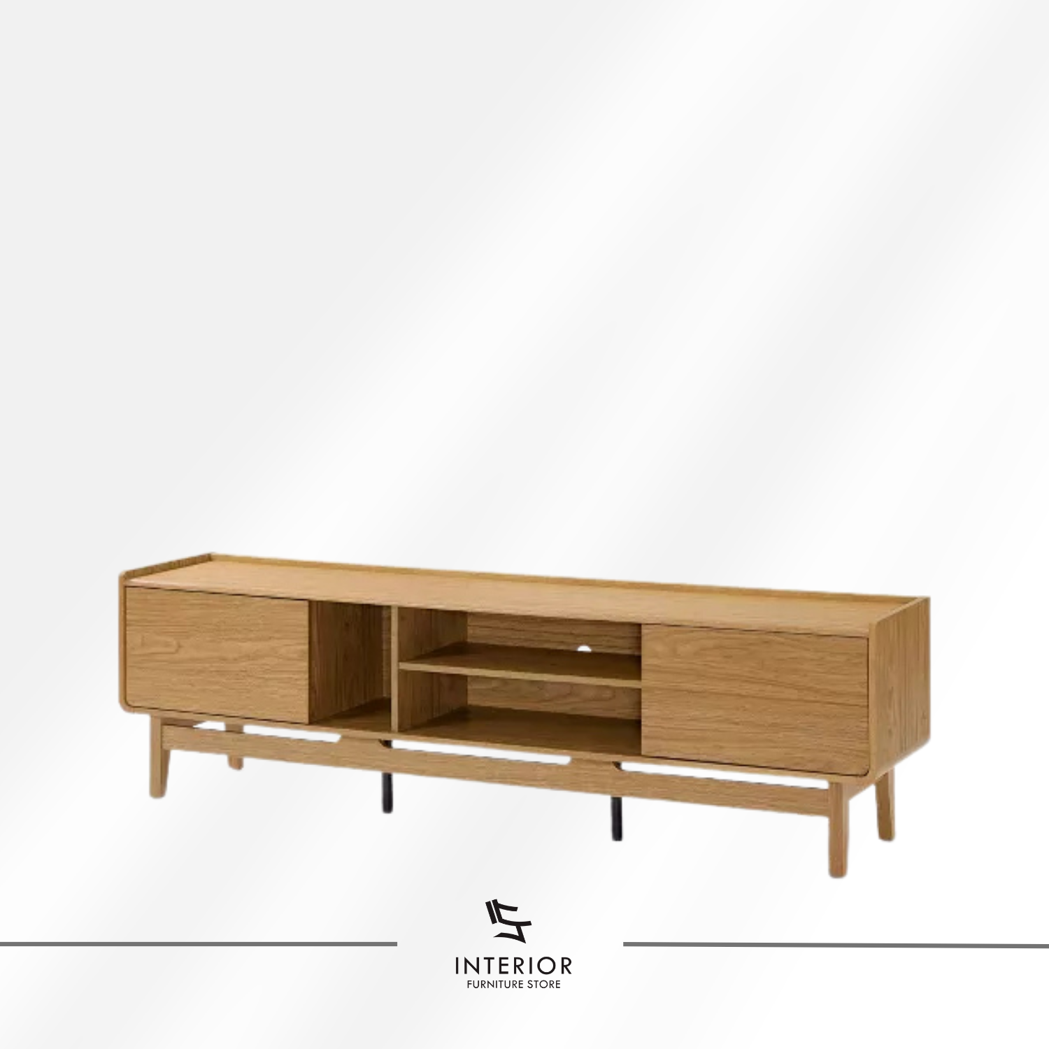 Saranika modern wooden TV cabinet with storage compartments