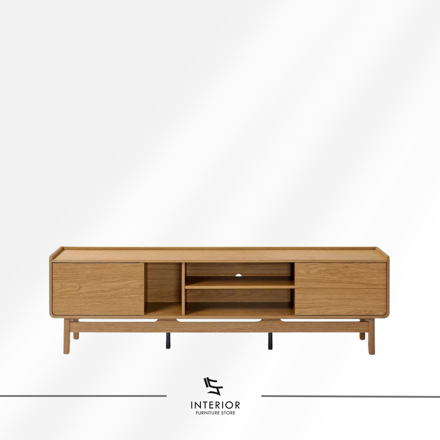 Saranika modern wooden TV cabinet with storage compartments