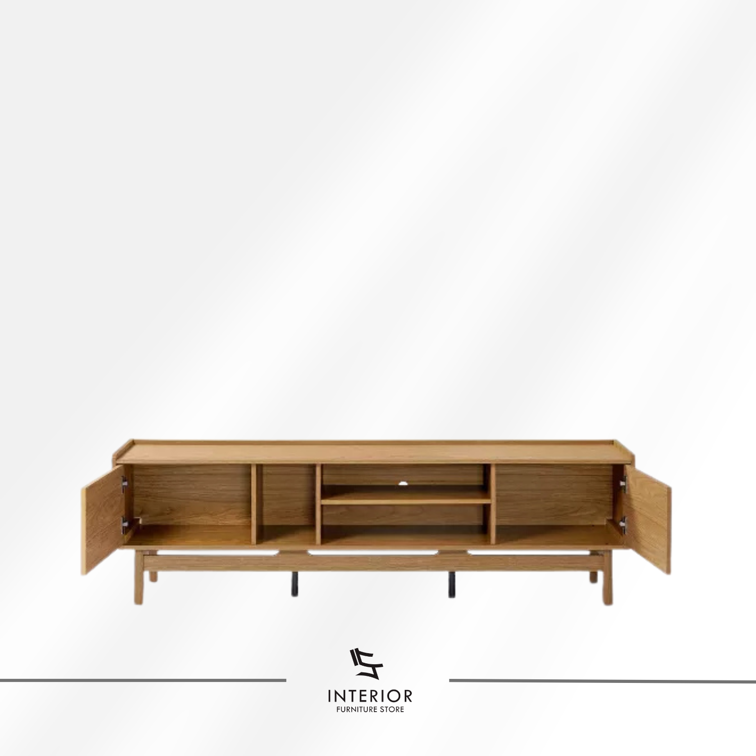 Saranika modern wooden TV cabinet with storage compartments