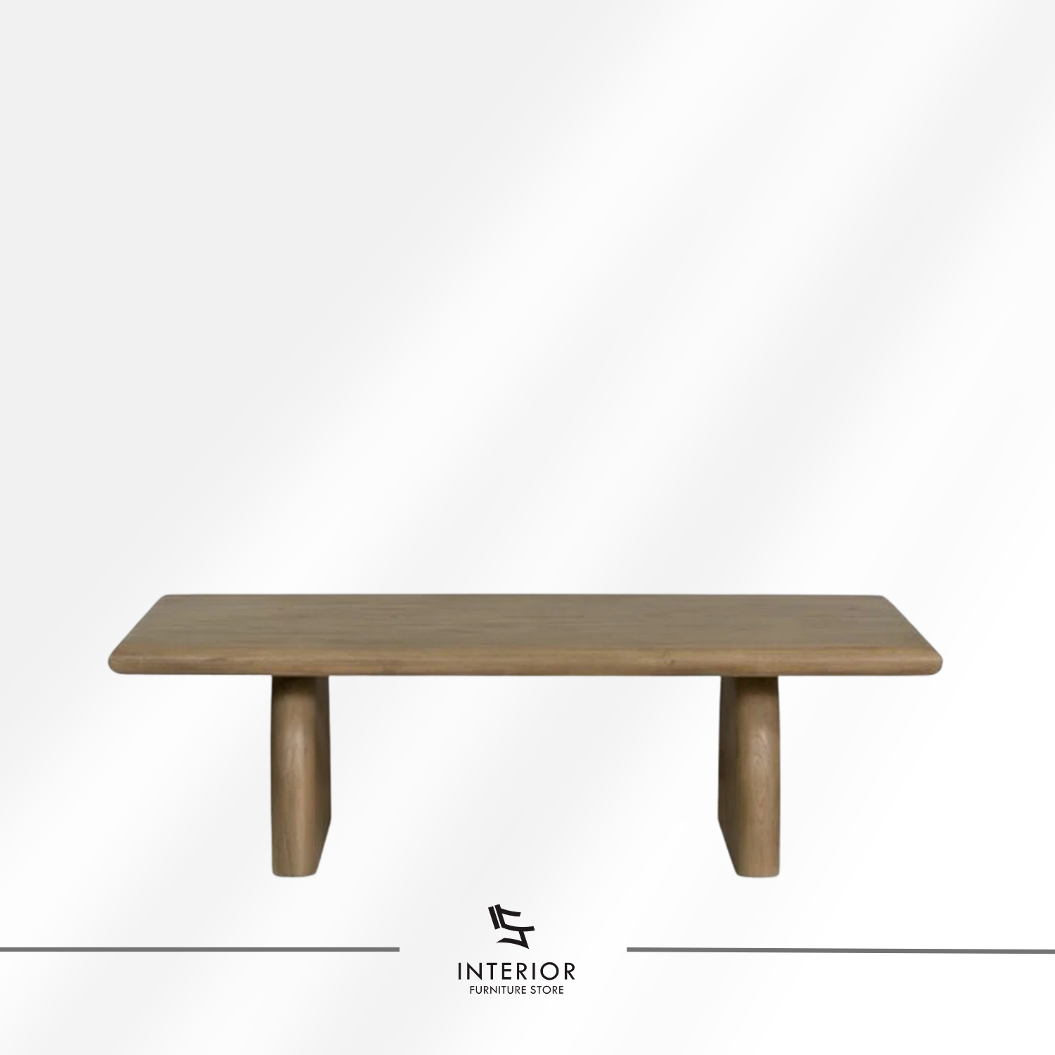 Tirana sculptural coffee table with curved pedestal base and minimalist design
