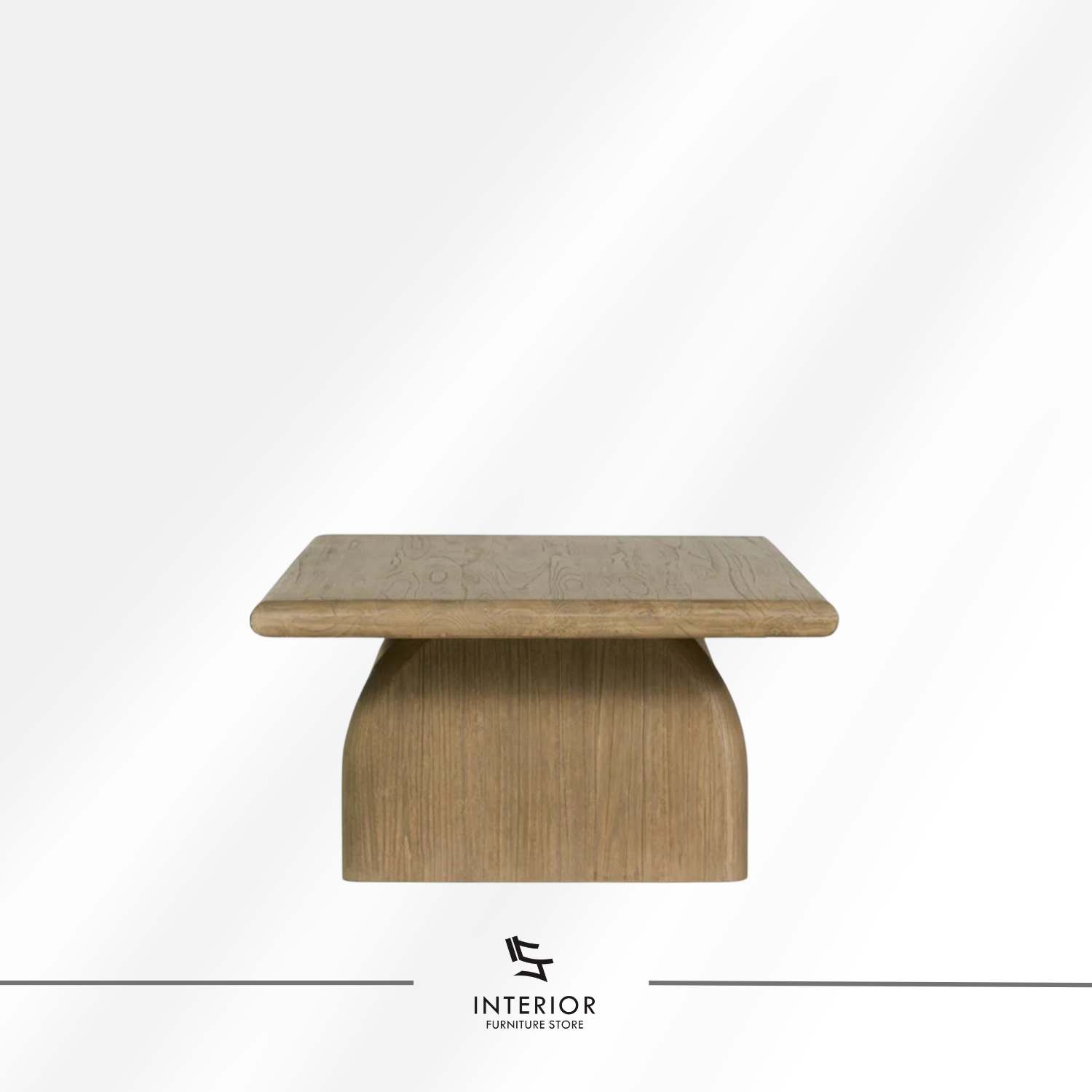 Tirana sculptural coffee table with curved pedestal base and minimalist design
