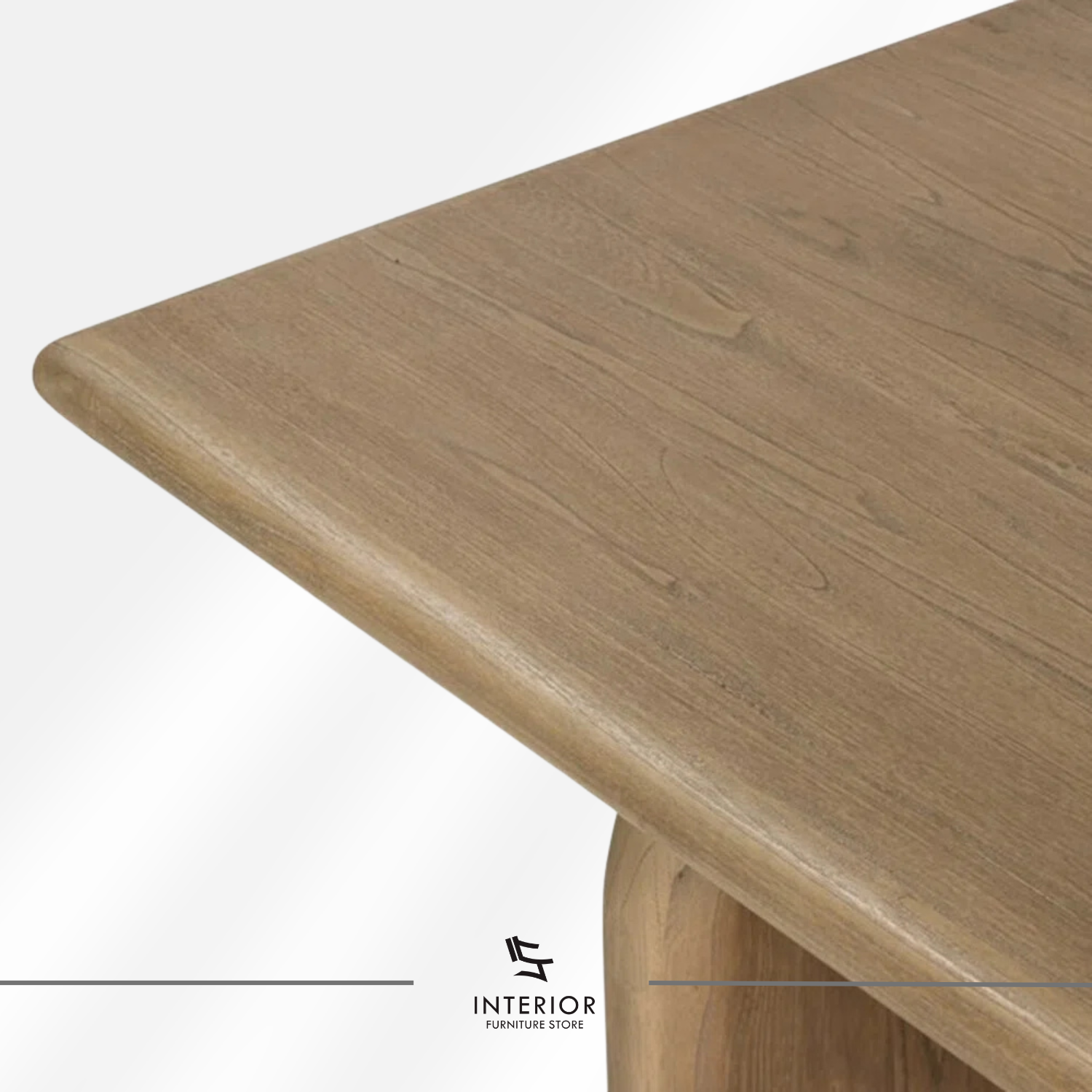 Tirana sculptural coffee table with curved pedestal base and minimalist design