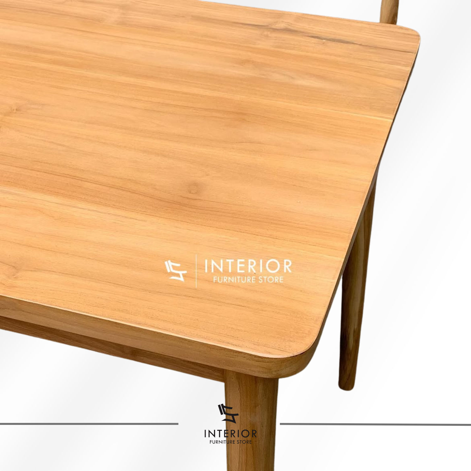 Adiwara solid wood dining table crafted from premium teak wood with a minimalist design