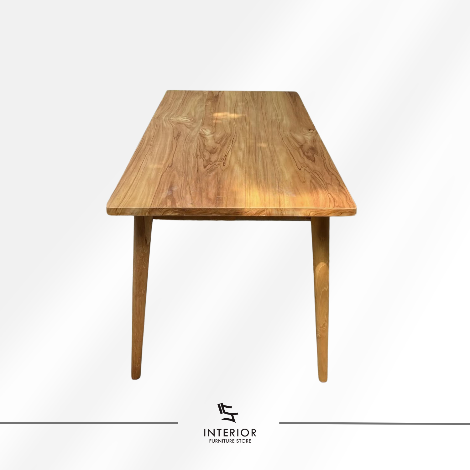 Jinawa solid wood dining table with rectangular tabletop and tapered legs