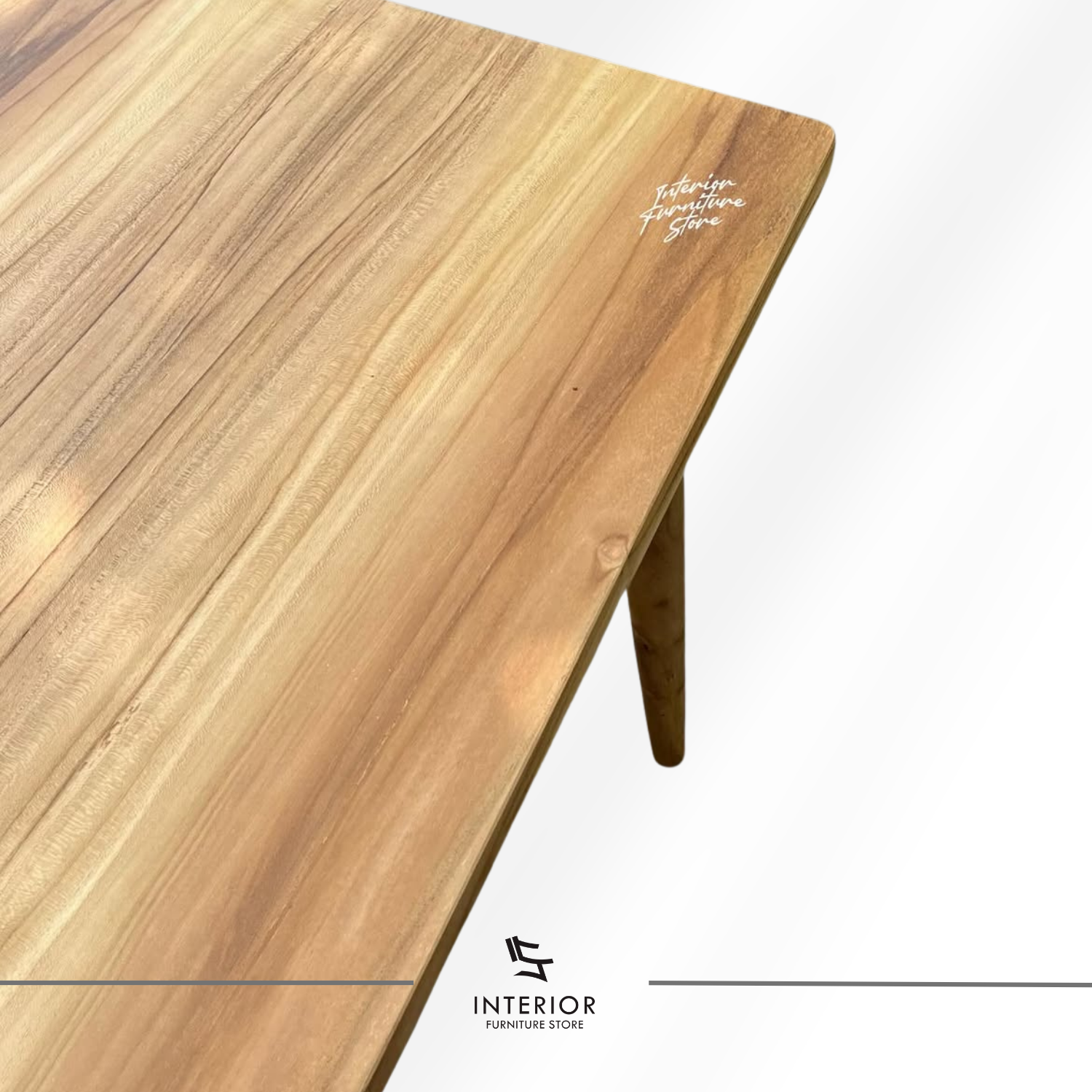 Jinawa solid wood dining table with rectangular tabletop and tapered legs
