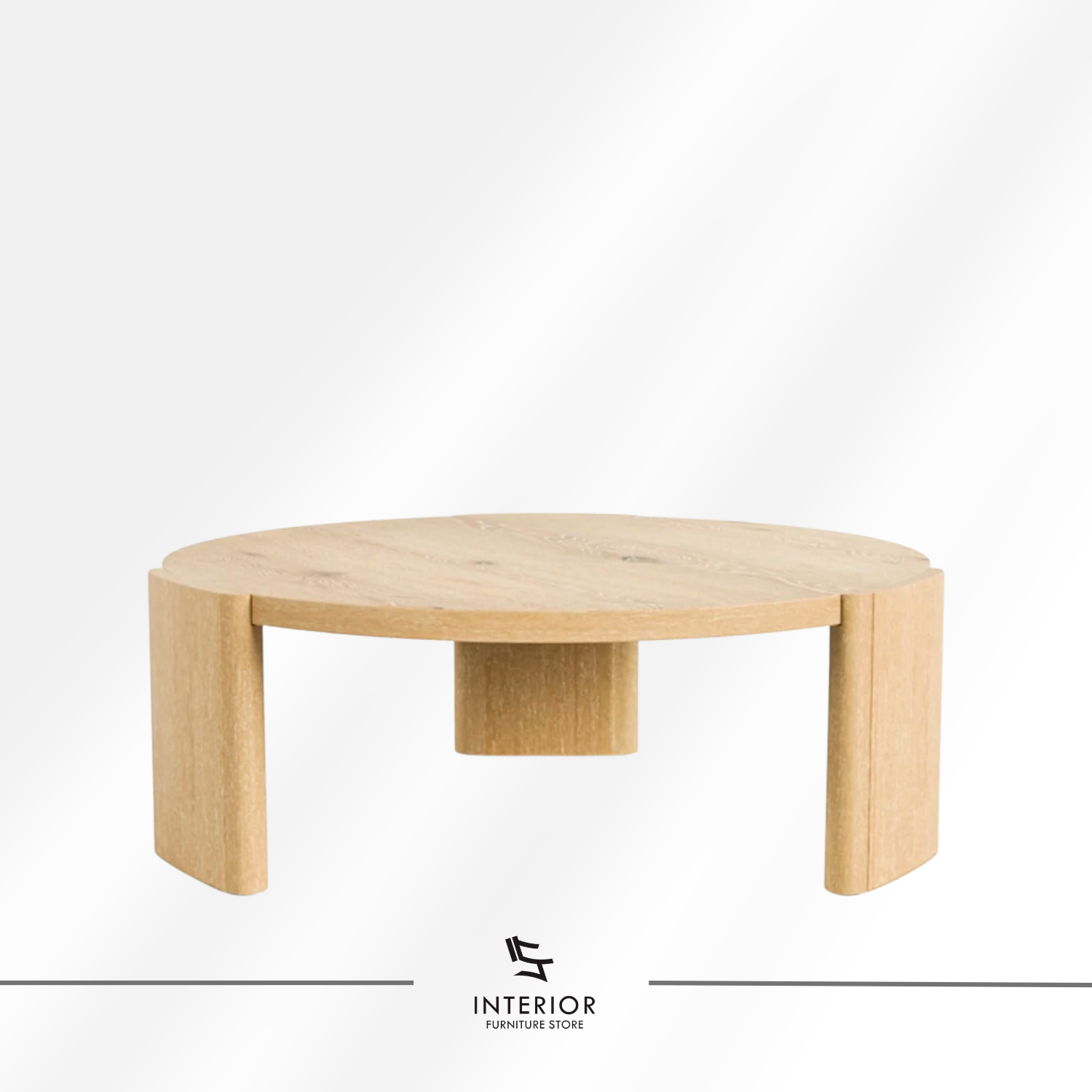 Kaisara modern round wooden coffee table made from solid wood
