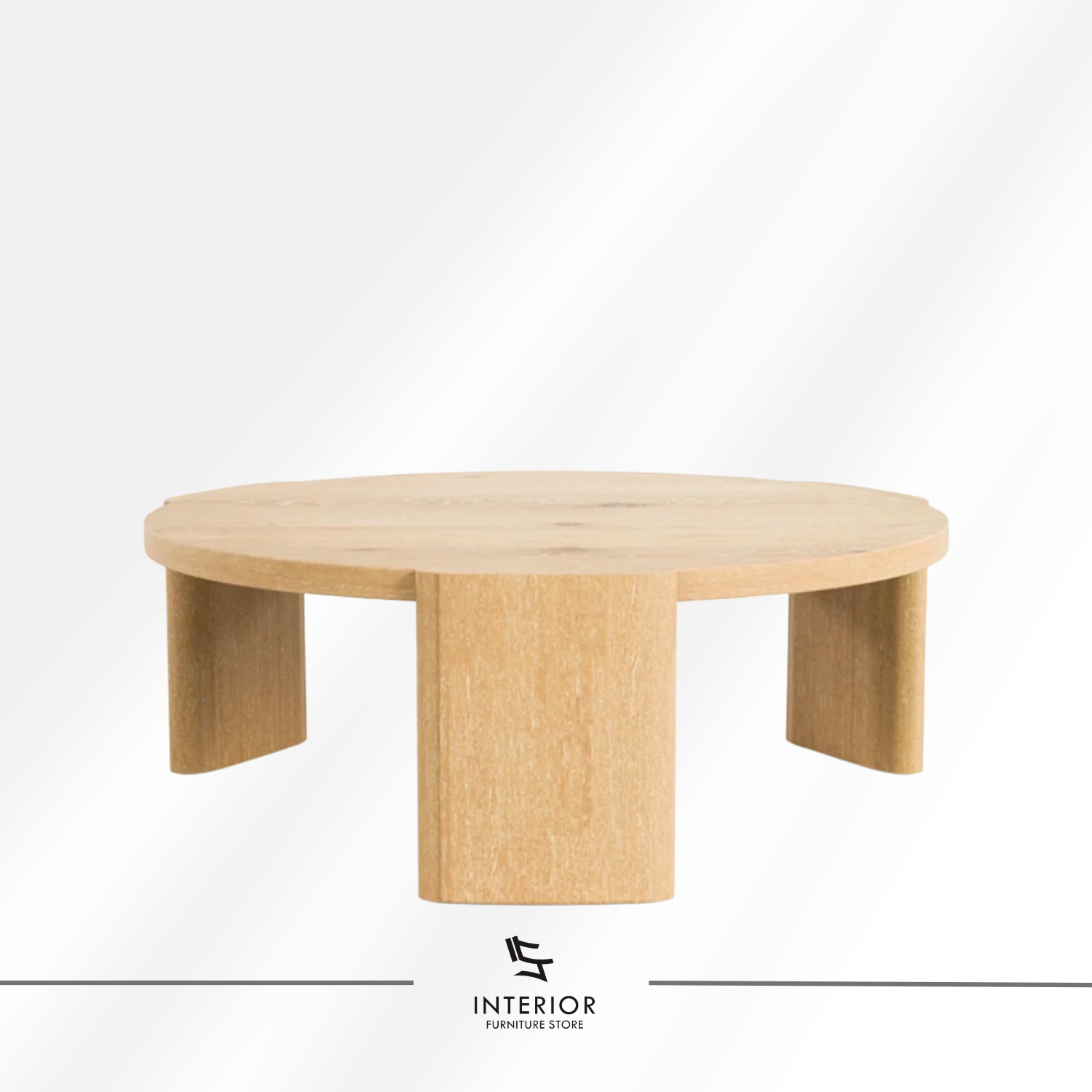 Kaisara modern round wooden coffee table made from solid wood