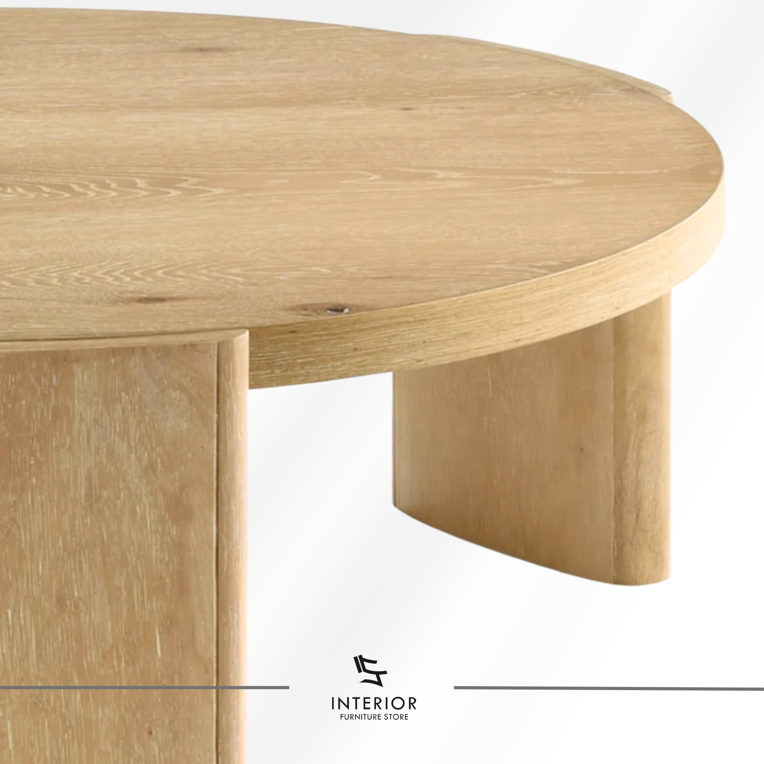 Kaisara modern round wooden coffee table made from solid wood