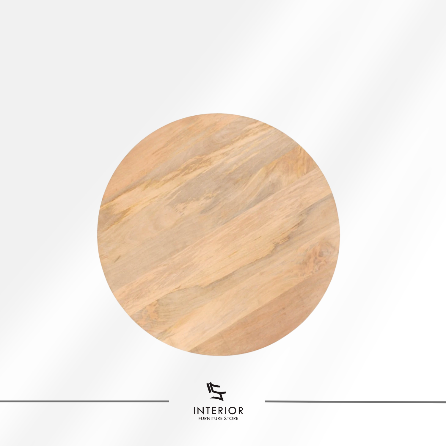 Maruni modern round wooden coffee table with tapered solid wood legs