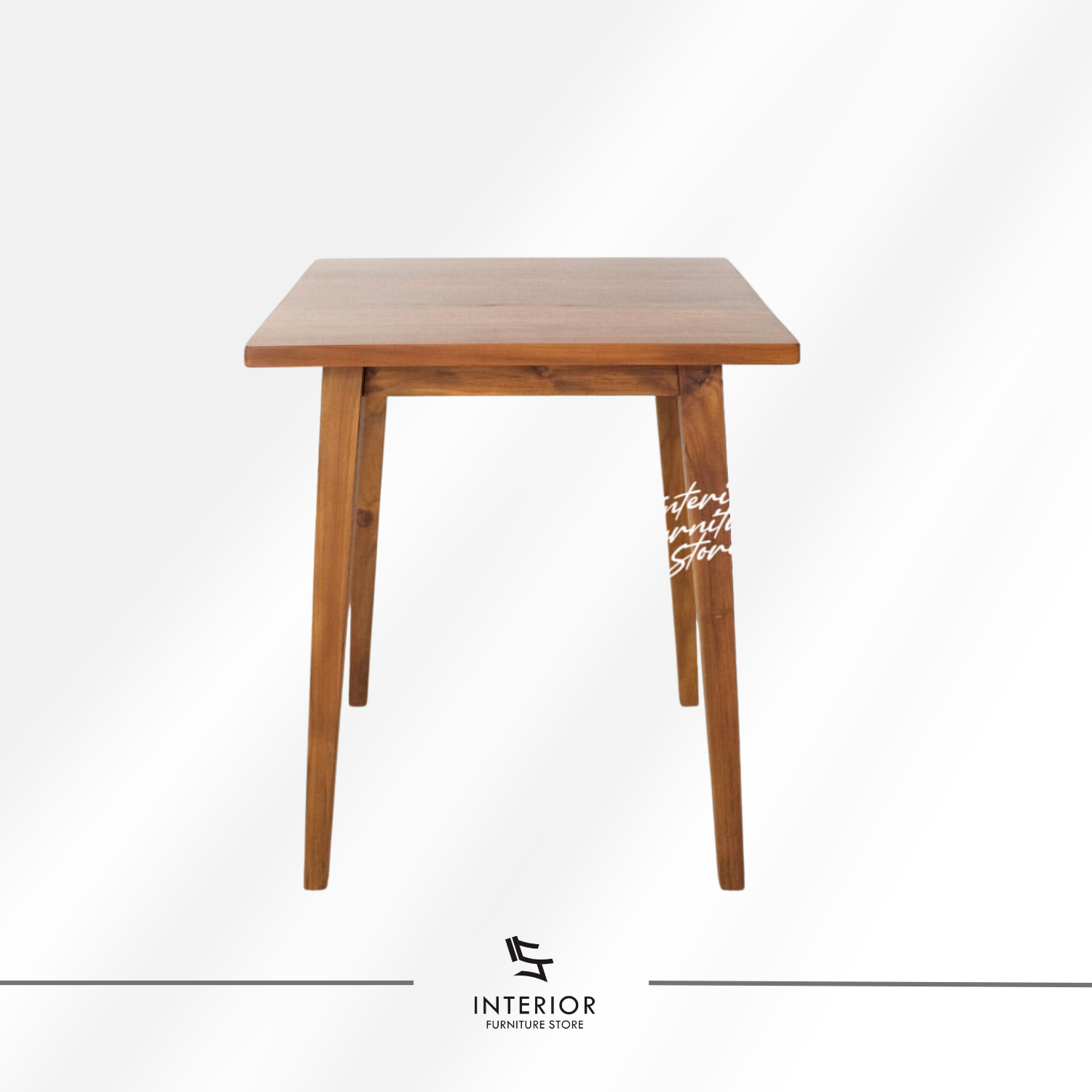 Pranata square dining table crafted from solid teak wood with a minimalist design