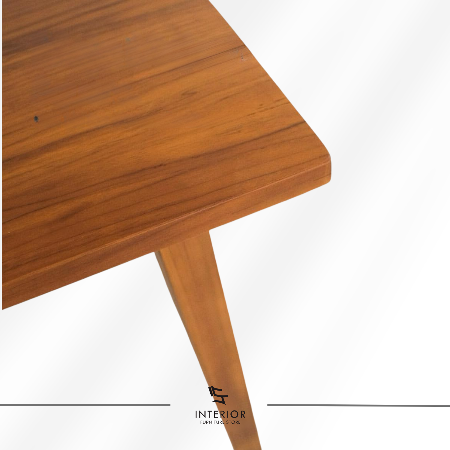 Pranata square dining table crafted from solid teak wood with a minimalist design