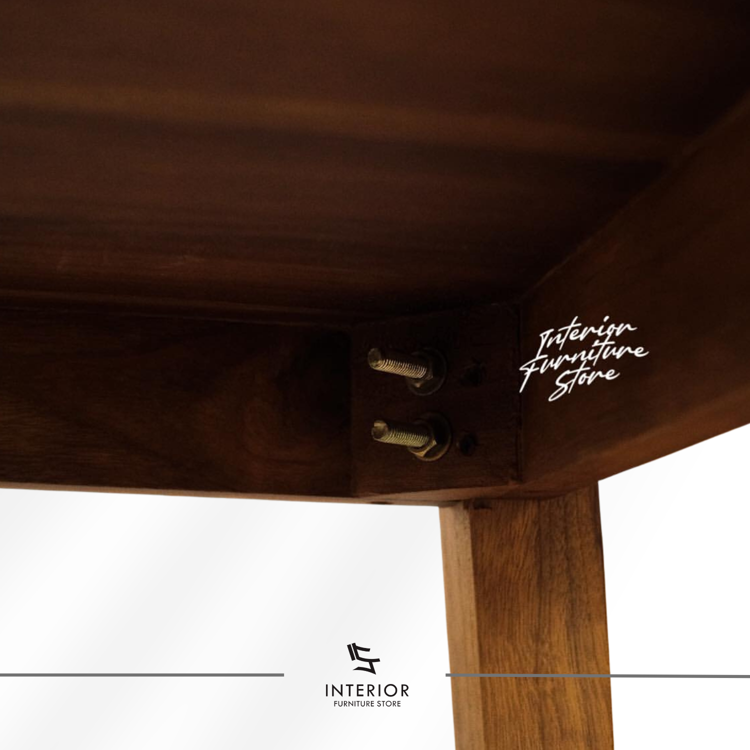 Pranata square dining table crafted from solid teak wood with a minimalist design